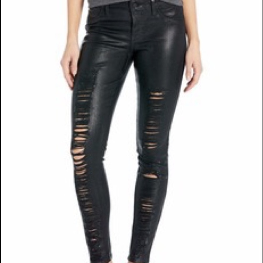 Guess ripped metallic jeans sz 29